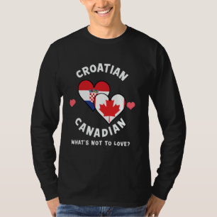 Camiseta Croata Canadense O Que Não Ama Flags De Coração