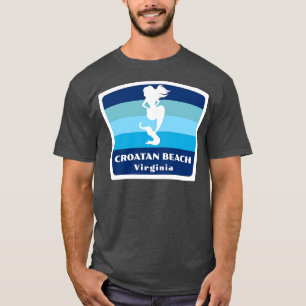 Camiseta Croatan Beach Virginia VA Praia Nadando Mermaid S