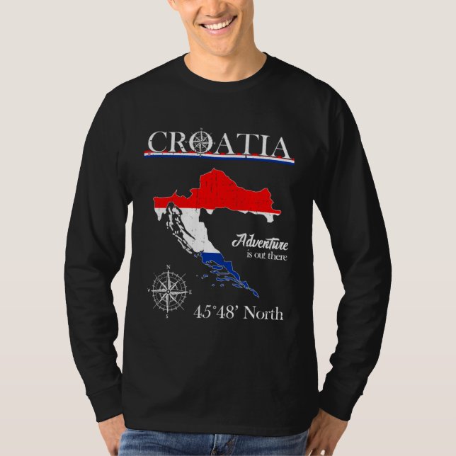 Camiseta Croatia  Adventure Is Out There  Hrvatska Croatian (Frente)