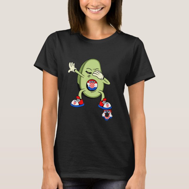 Camiseta Croatia Dabbing Avocado Croatian Flag Hrvatska Soc (Frente)