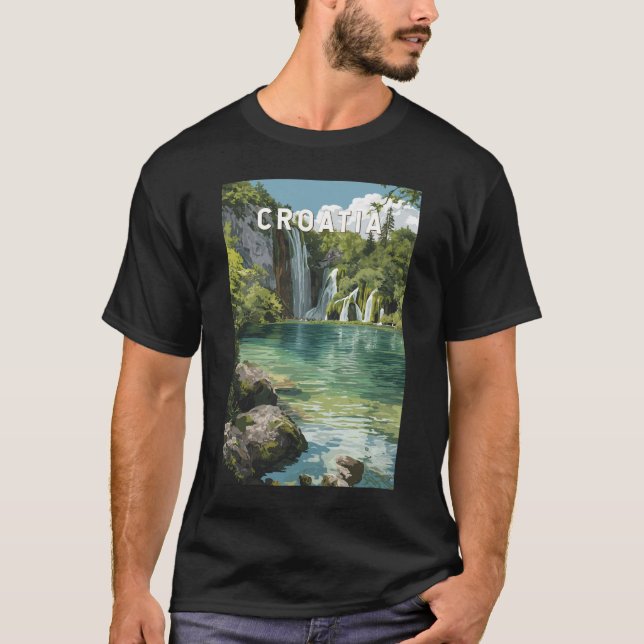 Camiseta Croatia Illustration Travel Art Vintage (Frente)