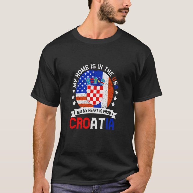 Camiseta Croatian American Patriot Heart is from Croatia Fl (Frente)