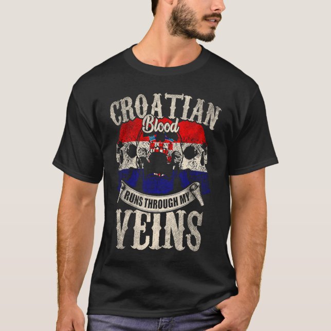 Camiseta Croatian Blood Runs Through My Veins (Frente)