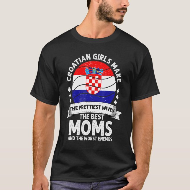 Camiseta Croatian Mom Mothers Day Mama Croatian American (Frente)