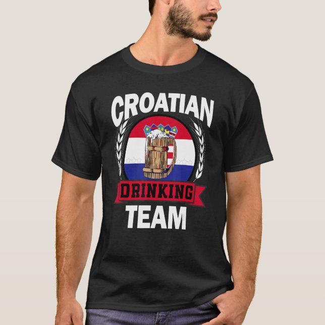 Camiseta Croatian Part Drinking Team Croatia Flag Beer Part (Frente)