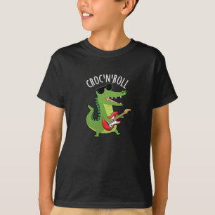 Camiseta Croc N Roll Funny Crocodilo Puns Escuros BG
