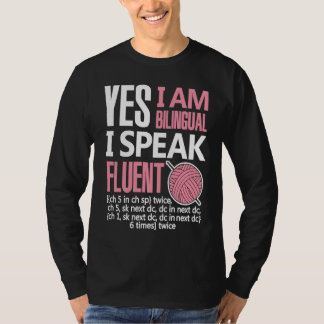 Camiseta Croche Bilingual Crocheting Needlecraft  Sewing