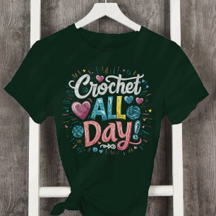 Camiseta Crochet All Day Yarn Heart Love