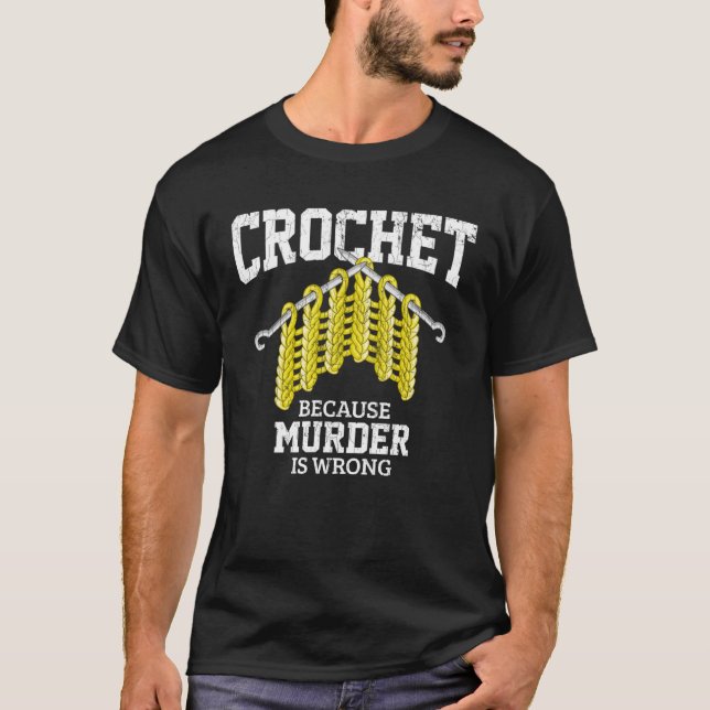 Camiseta Crochet Apparel Crocheter Knitting (Frente)
