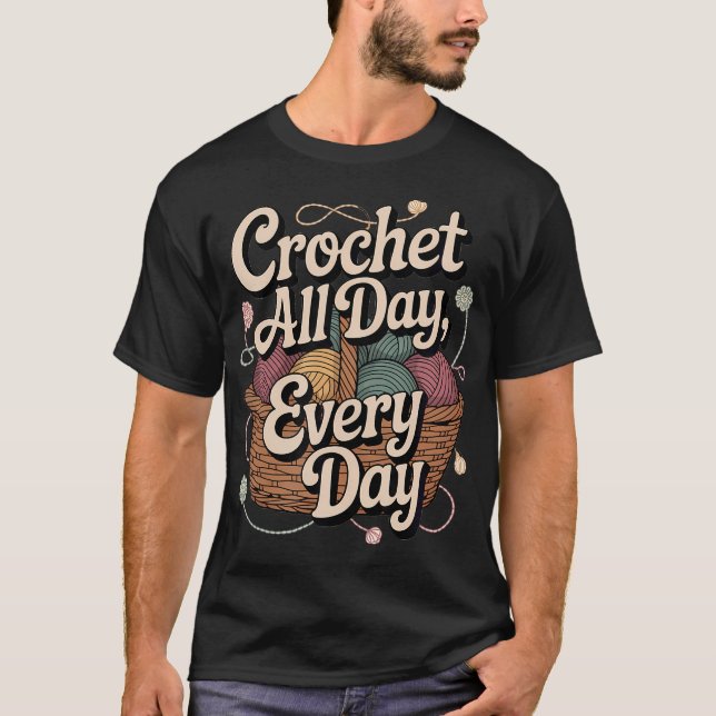 Camiseta Crochet Craft Lover Yarn Knitting Fan Handmade Cra (Frente)