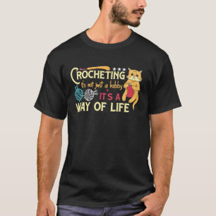 Camiseta Crochet de Gato com Linha É Uma Maneira de Viver C