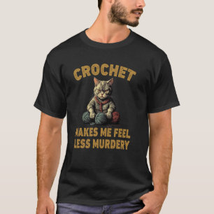 Camiseta Crochet de Gato Engraçado me faz sentir menos Assa