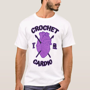 Camiseta Crochet É Meu Cardio Crocheting Anatômico Rosa Ele