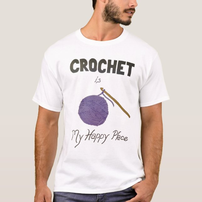 Camiseta Crochet é Meu Lugar Feliz (Frente)