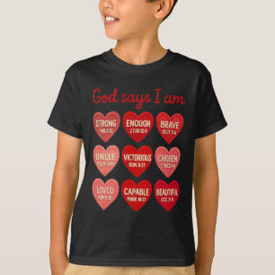 Camiseta Crochet Fio de tricô Deus Diz Eu Sou Coração de Do