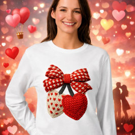 Camiseta Crochet Heart Womens Tshirt