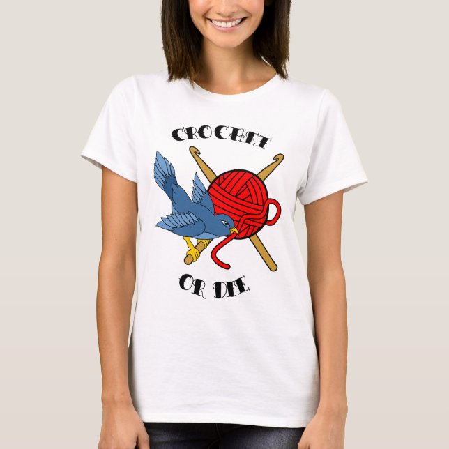 Camiseta Crochet ou morra tatuagem (Frente)