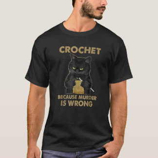 Camiseta Crochet-Porque-Assassinato-É-Errado-Crochet-Negro-