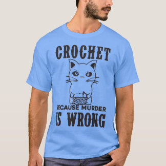 Camiseta Crochet Porque o Assassinato é um amante de Gato E