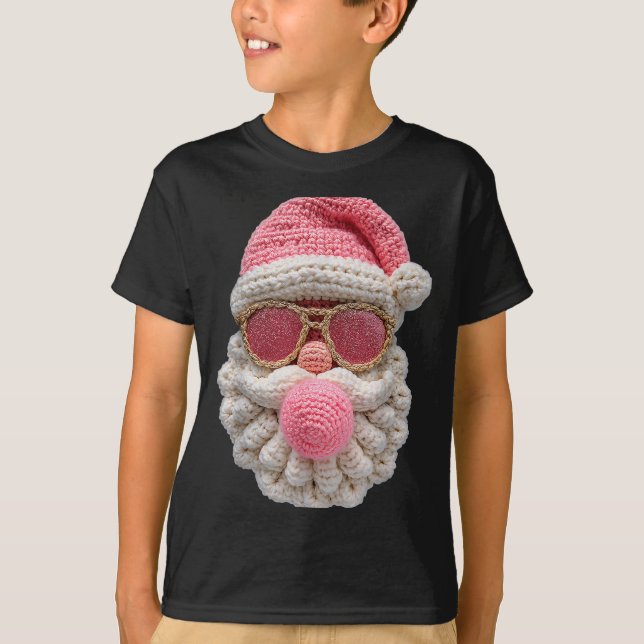 Camiseta Crochet Santa Blowing Bubble Gum Christmas Girly K (Frente)