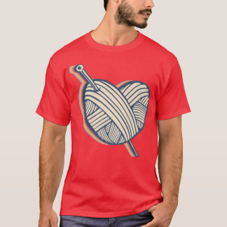 Camiseta Crocheting Crocheter Crochet Knitting Heart Retro