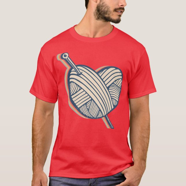 Camiseta Crocheting Crocheter Crochet Knitting Heart Retro  (Frente)