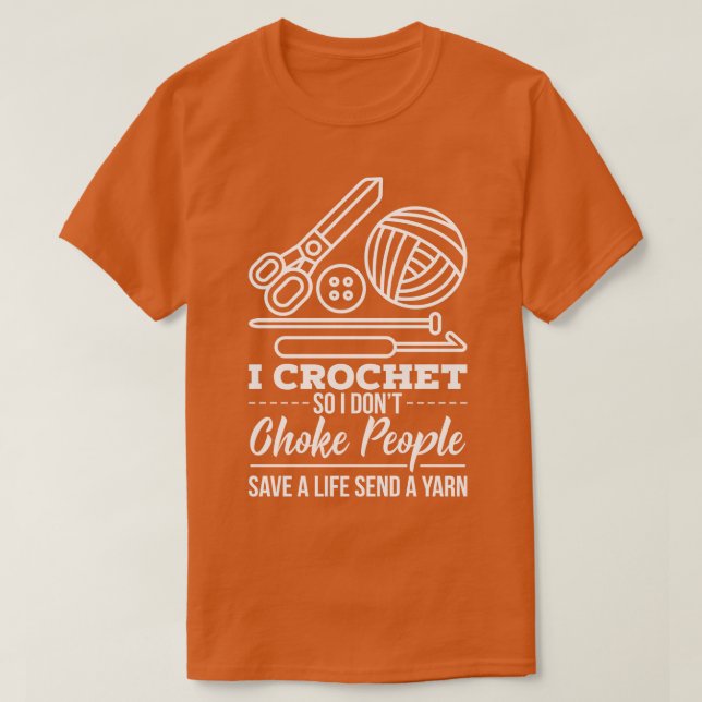 Camiseta Crocheting Crocheter Yarn (Frente do Design)