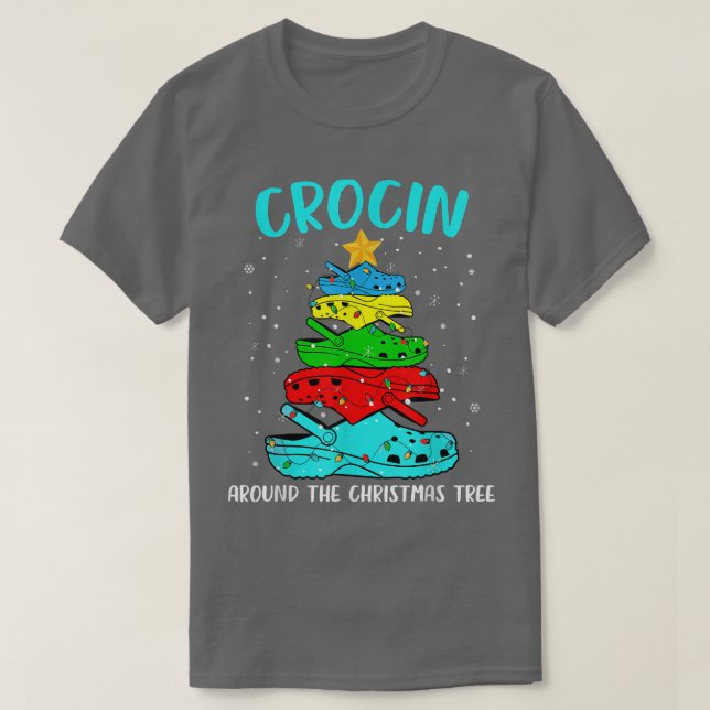 Camiseta Crocin Around The Christmas Tree Funny Christmas15 (Frente do Design)