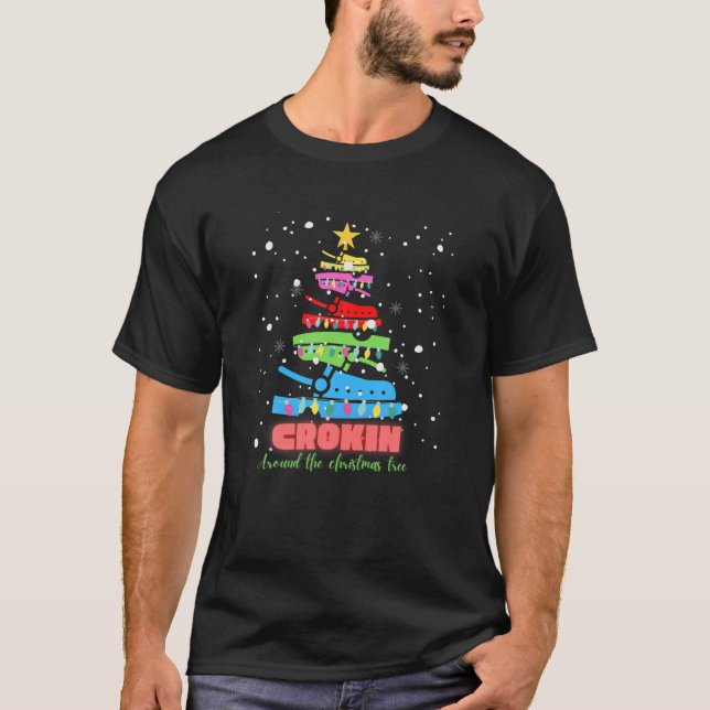 Camiseta Crocin Em Torno Da Árvore De Natal (Frente)