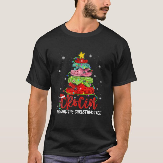 Camiseta Crocin Em Torno Da Árvore De Natal (Frente)