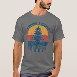Camiseta Crocin Em Torno Da Árvore De Natal Engraçado Ret