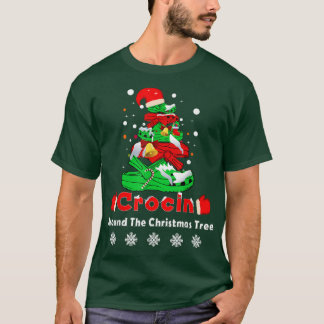Camiseta Crocin Em Torno Da Árvore De Natal Engraçado T Nat