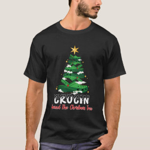 Camiseta Crocin Em Torno Da Árvore De Natal Engraçado Xmas