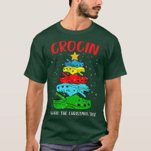 Camiseta Crocin Em Torno Da Árvore De Natal Pajama Engraçad