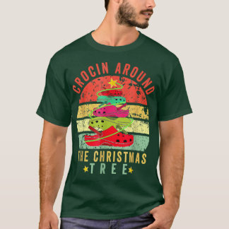 Camiseta Crocin Em Torno Da Árvore De Natal Pjs Natal