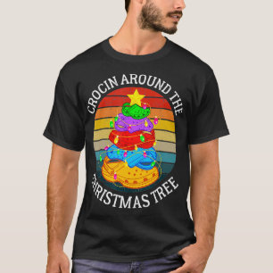 Camiseta Crocin Em Torno Da Árvore De Natal Xmas Pajama Ch