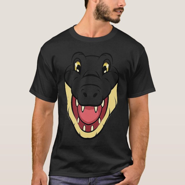 Camiseta Crocodile Alligator Face Reptiles Zoo Animal Herpe (Frente)