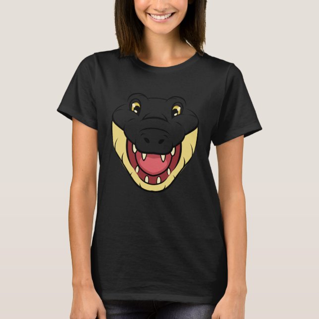 Camiseta Crocodile Alligator Face Reptiles Zoo Animal Herpe (Frente)