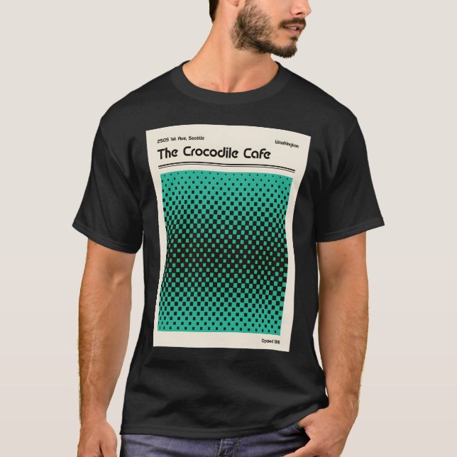 Camiseta Crocodile Cafe Retro Art (Frente)
