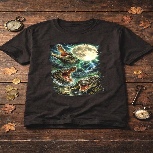 Camiseta Crocodile Moon T-Shirt (Criador carregado)