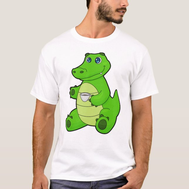 Camiseta Crocodile with Cup of Coffee (Frente)