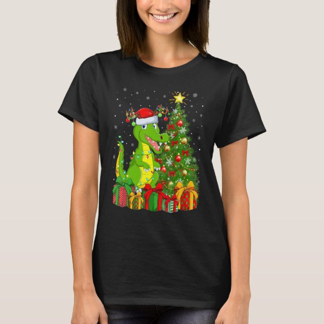 Camiseta Crocodile   Xmas Holiday Santa Crocodile Christmas (Frente)