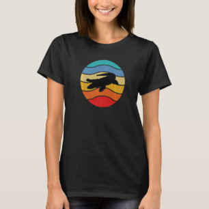 Camiseta Crocodilo Alligador Retro Torácico Rótulo Sunset M