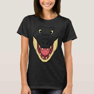 Camiseta Crocodilo Alligator Face Répteis Zoo Herpe Animal