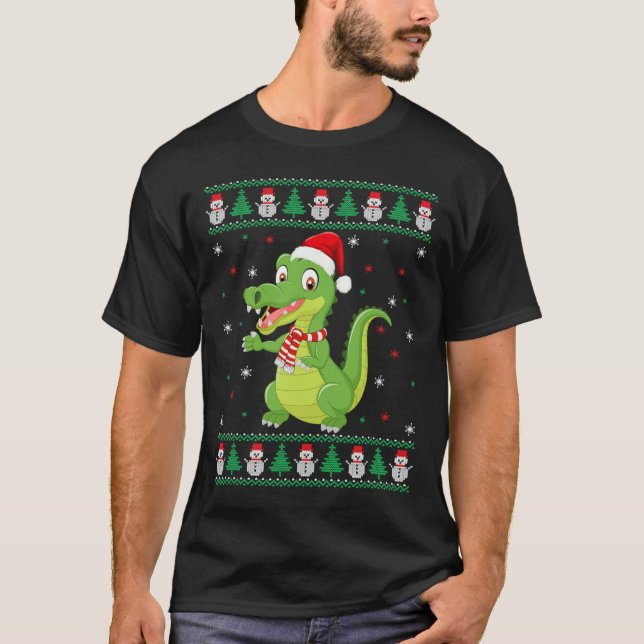 Camiseta Crocodilo Animal Matching Family Ufly Christmas Sw (Frente)