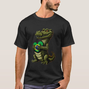 Camiseta Crocodilo Bandeira do Brasil Raízes Brasileiras Ba