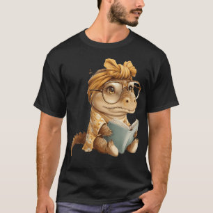 Camiseta Crocodilo Bebê Pequeno Livro Leitura Réptil
