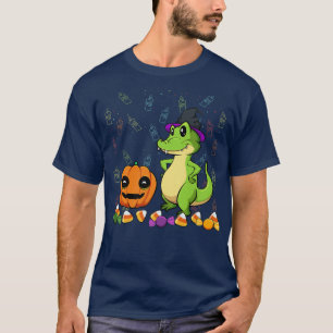 Camiseta Crocodilo Bruxa Hat Lazy Halloween Costume Pumpkin