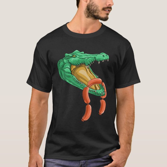 Camiseta Crocodilo Cabeça Alligador De Enchimento (Frente)