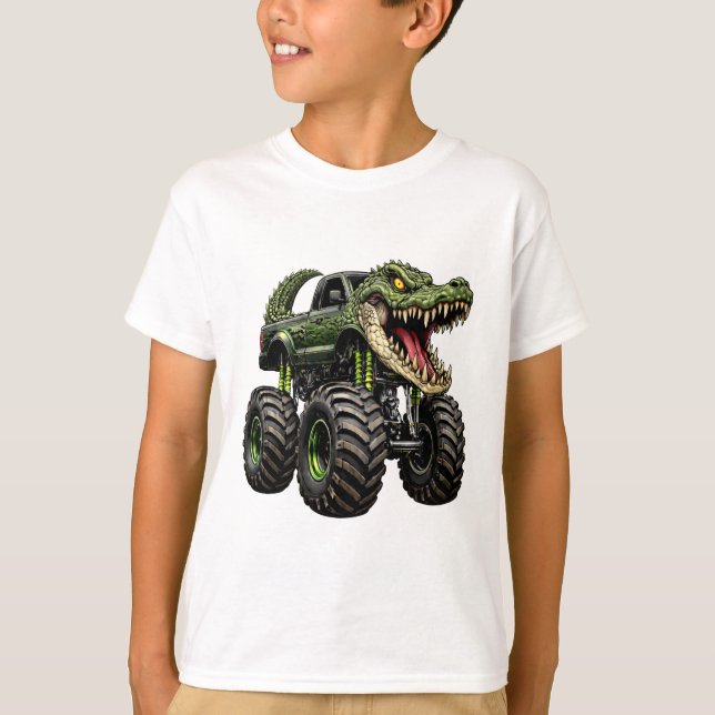 Camiseta Crocodilo Caminhão Monstro Todo Terreno (Frente)